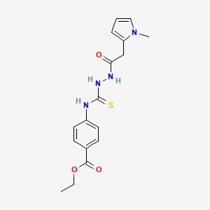 molecular formula C17H20N4O3S B3627292 ethyl 4-[({2-[(1-methyl-1H-pyrrol-2-yl)acetyl]hydrazino}carbonothioyl)amino]benzoate 