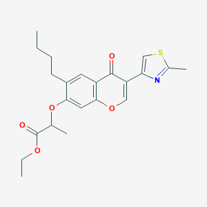 molecular formula C22H25NO5S B362734 ethyl 2-{[6-butyl-3-(2-methyl-1,3-thiazol-4-yl)-4-oxo-4H-chromen-7-yl]oxy}propanoate CAS No. 313262-81-6