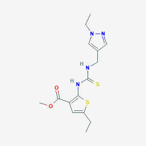 molecular formula C15H20N4O2S2 B3627393 methyl 5-ethyl-2-[({[(1-ethyl-1H-pyrazol-4-yl)methyl]amino}carbonothioyl)amino]-3-thiophenecarboxylate 