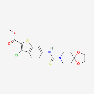 molecular formula C18H19ClN2O4S2 B3627401 methyl 3-chloro-6-[(1,4-dioxa-8-azaspiro[4.5]dec-8-ylcarbonothioyl)amino]-1-benzothiophene-2-carboxylate 