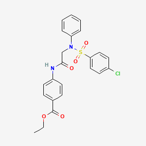 molecular formula C23H21ClN2O5S B3627447 ethyl 4-({N-[(4-chlorophenyl)sulfonyl]-N-phenylglycyl}amino)benzoate 