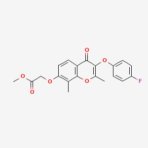 molecular formula C20H17FO6 B3627540 methyl {[3-(4-fluorophenoxy)-2,8-dimethyl-4-oxo-4H-chromen-7-yl]oxy}acetate 