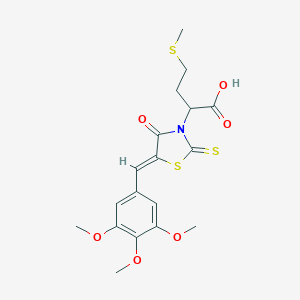 molecular formula C18H21NO6S3 B362757 (Z)-4-(methylthio)-2-(4-oxo-2-thioxo-5-(3,4,5-trimethoxybenzylidene)thiazolidin-3-yl)butanoic acid CAS No. 638139-15-8