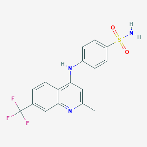 molecular formula C17H14F3N3O2S B362774 4-((2-Methyl-7-(trifluoromethyl)quinolin-4-yl)amino)benzenesulfonamide CAS No. 881939-56-6