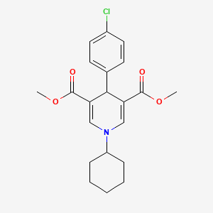 molecular formula C21H24ClNO4 B3627777 dimethyl 4-(4-chlorophenyl)-1-cyclohexyl-1,4-dihydro-3,5-pyridinedicarboxylate 