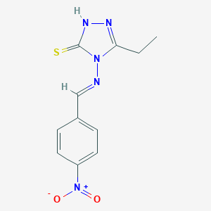 molecular formula C11H11N5O2S B362780 3-ethyl-4-({4-nitrobenzylidene}amino)-5-sulfanyl-4H-1,2,4-triazole CAS No. 219611-90-2