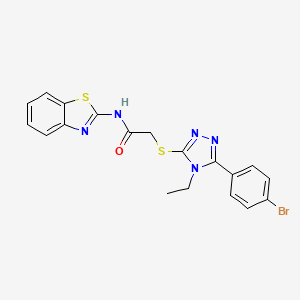 N-(1,3-benzothiazol-2-yl)-2-{[5-(4-bromophenyl)-4-ethyl-4H-1,2,4-triazol-3-yl]sulfanyl}acetamide