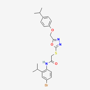 N-[4-bromo-2-(propan-2-yl)phenyl]-2-[(5-{[4-(propan-2-yl)phenoxy]methyl}-1,3,4-oxadiazol-2-yl)sulfanyl]acetamide