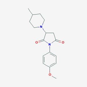 molecular formula C17H22N2O3 B362785 1-(4-Methoxyphenyl)-3-(4-methyl-1-piperidinyl)-2,5-pyrrolidinedione CAS No. 299408-30-3