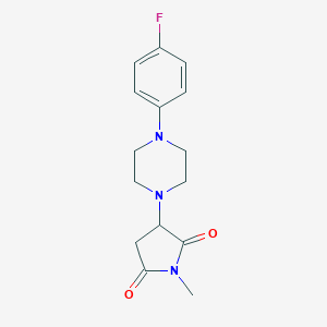 molecular formula C15H18FN3O2 B362787 3-(4-(4-Fluorophenyl)piperazin-1-yl)-1-methylpyrrolidine-2,5-dione CAS No. 299949-38-5