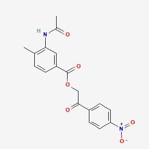 2-(4-nitrophenyl)-2-oxoethyl 3-(acetylamino)-4-methylbenzoate