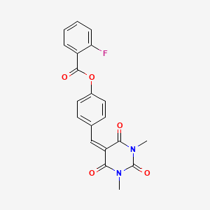 [4-[(1,3-Dimethyl-2,4,6-trioxo-1,3-diazinan-5-ylidene)methyl]phenyl] 2-fluorobenzoate