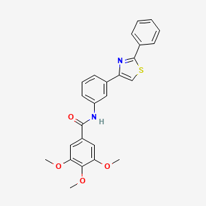 3,4,5-trimethoxy-N-[3-(2-phenyl-1,3-thiazol-4-yl)phenyl]benzamide