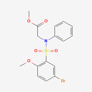 methyl N-[(5-bromo-2-methoxyphenyl)sulfonyl]-N-phenylglycinate