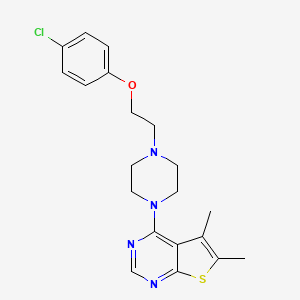 4-{4-[2-(4-chlorophenoxy)ethyl]-1-piperazinyl}-5,6-dimethylthieno[2,3-d]pyrimidine