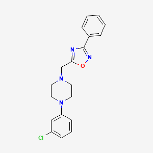 1-(3-chlorophenyl)-4-[(3-phenyl-1,2,4-oxadiazol-5-yl)methyl]piperazine