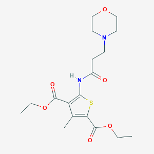 molecular formula C18H26N2O6S B362813 Diethyl 3-methyl-5-{[3-(4-morpholinyl)propanoyl]amino}-2,4-thiophenedicarboxylate CAS No. 307342-10-5