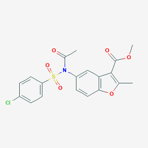 molecular formula C19H16ClNO6S B362814 Methyl 5-{acetyl[(4-chlorophenyl)sulfonyl]amino}-2-methyl-1-benzofuran-3-carboxylate CAS No. 330664-85-2