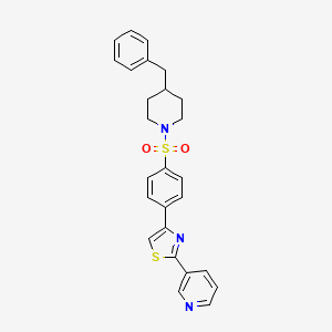 3-(4-{4-[(4-benzyl-1-piperidinyl)sulfonyl]phenyl}-1,3-thiazol-2-yl)pyridine