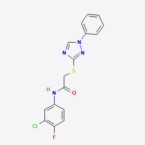 N-(3-chloro-4-fluorophenyl)-2-[(1-phenyl-1H-1,2,4-triazol-3-yl)thio]acetamide