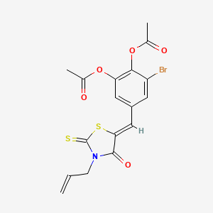 5-[(3-allyl-4-oxo-2-thioxo-1,3-thiazolidin-5-ylidene)methyl]-3-bromo-1,2-phenylene diacetate