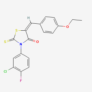 (5E)-3-(3-chloro-4-fluorophenyl)-5-(4-ethoxybenzylidene)-2-thioxo-1,3-thiazolidin-4-one