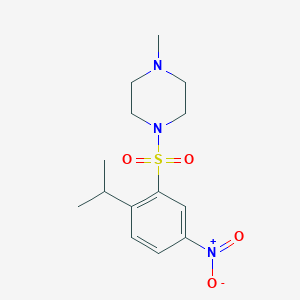 molecular formula C14H21N3O4S B362826 1-(2-Isopropyl-5-nitro-benzenesulfonyl)-4-methyl-piperazine CAS No. 457960-67-7
