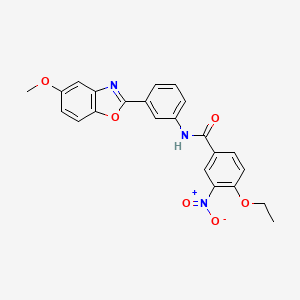 4-ethoxy-N-[3-(5-methoxy-1,3-benzoxazol-2-yl)phenyl]-3-nitrobenzamide