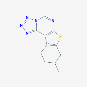 molecular formula C11H11N5S B362827 9-Methyl-8,9,10,11-tetrahydro[1]benzothieno[3,2-e]tetrazolo[1,5-c]pyrimidine CAS No. 315708-69-1