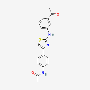 N-[4-[2-(3-acetylanilino)-1,3-thiazol-4-yl]phenyl]acetamide