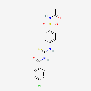 N-{[4-(acetylsulfamoyl)phenyl]carbamothioyl}-4-chlorobenzamide