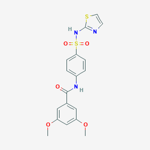 molecular formula C18H17N3O5S2 B362834 3,5-Dimethoxy-N-[4-(thiazol-2-ylsulfamoyl)-phenyl]-benzamide CAS No. 307509-31-5