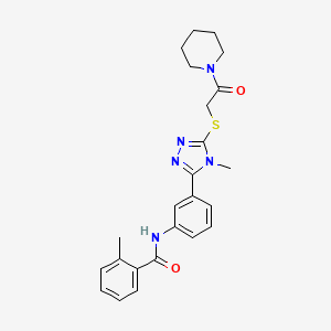 2-methyl-N-[3-(4-methyl-5-{[2-oxo-2-(1-piperidinyl)ethyl]thio}-4H-1,2,4-triazol-3-yl)phenyl]benzamide