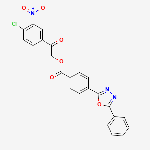 2-(4-chloro-3-nitrophenyl)-2-oxoethyl 4-(5-phenyl-1,3,4-oxadiazol-2-yl)benzoate