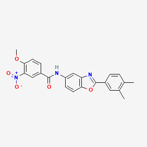 molecular formula C23H19N3O5 B3628367 N-[2-(3,4-dimethylphenyl)-1,3-benzoxazol-5-yl]-4-methoxy-3-nitrobenzamide 