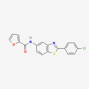 N-[2-(4-chlorophenyl)-1,3-benzothiazol-5-yl]furan-2-carboxamide