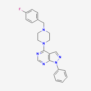 4-[4-(4-fluorobenzyl)piperazin-1-yl]-1-phenyl-1H-pyrazolo[3,4-d]pyrimidine