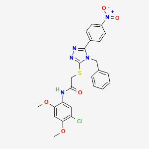 2-{[4-benzyl-5-(4-nitrophenyl)-4H-1,2,4-triazol-3-yl]sulfanyl}-N-(5-chloro-2,4-dimethoxyphenyl)acetamide