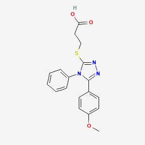 3-{[5-(4-methoxyphenyl)-4-phenyl-4H-1,2,4-triazol-3-yl]thio}propanoic acid