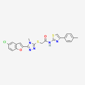 2-{[5-(5-chloro-1-benzofuran-2-yl)-4-methyl-4H-1,2,4-triazol-3-yl]sulfanyl}-N-[4-(4-methylphenyl)-1,3-thiazol-2-yl]acetamide