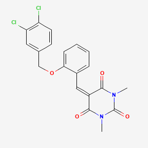 5-{2-[(3,4-dichlorobenzyl)oxy]benzylidene}-1,3-dimethylpyrimidine-2,4,6(1H,3H,5H)-trione