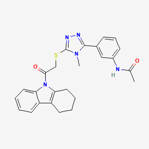 N-[3-(4-methyl-5-{[2-oxo-2-(1,2,3,4-tetrahydro-9H-carbazol-9-yl)ethyl]thio}-4H-1,2,4-triazol-3-yl)phenyl]acetamide