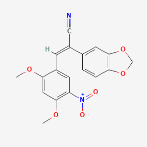 2-(1,3-benzodioxol-5-yl)-3-(2,4-dimethoxy-5-nitrophenyl)acrylonitrile