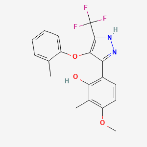 3-methoxy-2-methyl-6-[4-(2-methylphenoxy)-5-(trifluoromethyl)-1H-pyrazol-3-yl]phenol