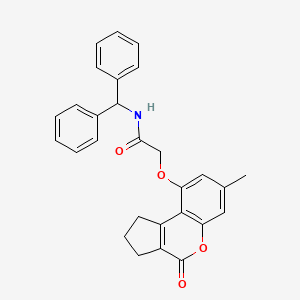 N-(DIPHENYLMETHYL)-2-({7-METHYL-4-OXO-1H,2H,3H,4H-CYCLOPENTA[C]CHROMEN-9-YL}OXY)ACETAMIDE