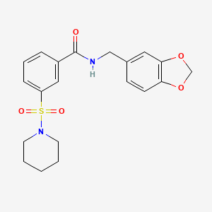 N-(1,3-benzodioxol-5-ylmethyl)-3-(1-piperidinylsulfonyl)benzamide