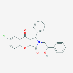 molecular formula C25H18ClNO4 B362869 7-Chloro-2-(2-hydroxy-2-phenylethyl)-1-phenyl-1,2-dihydrochromeno[2,3-c]pyrrole-3,9-dione CAS No. 862245-00-9