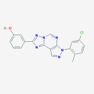 molecular formula C19H13ClN6O B362870 3-[7-(5-chloro-2-methylphenyl)-7H-pyrazolo[4,3-e][1,2,4]triazolo[1,5-c]pyrimidin-2-yl]phenol CAS No. 847177-86-0