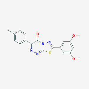 molecular formula C19H16N4O3S B362871 7-(3,5-dimethoxyphenyl)-3-(4-methylphenyl)-4H-[1,3,4]thiadiazolo[2,3-c][1,2,4]triazin-4-one CAS No. 929844-74-6