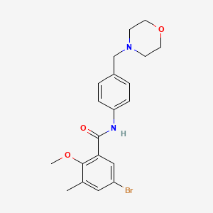 5-bromo-2-methoxy-3-methyl-N-[4-(morpholin-4-ylmethyl)phenyl]benzamide